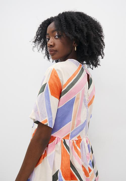 Superbalist - Baby doll midi - geometric pattern