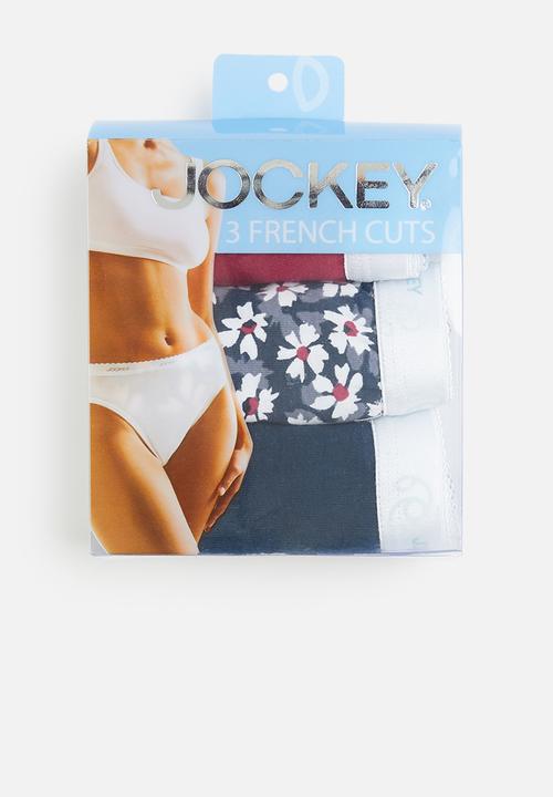 Jockey - 3 pk printed french cut - persian red/bursting daisy/midnight navy