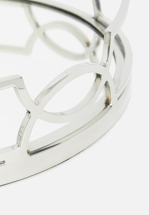 Sixth Floor - Round mirror tray - silver
