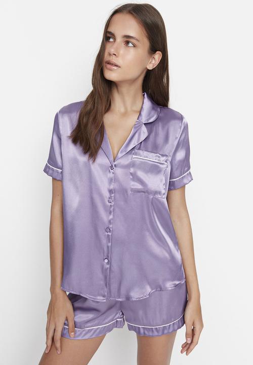 Trendyol - Satin pajamas set - lilac
