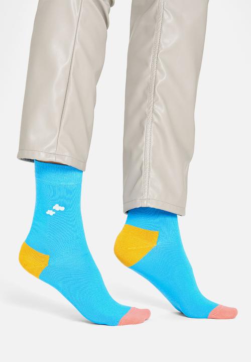 Happy Socks - Embroidery cloudy sock - blue