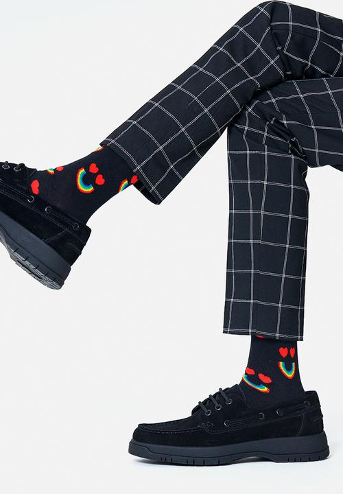 Happy Socks - Happy rainbow sock - black