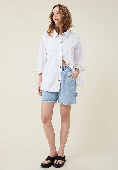 Cotton On - Oversized utility denim shirt - whitehaven
