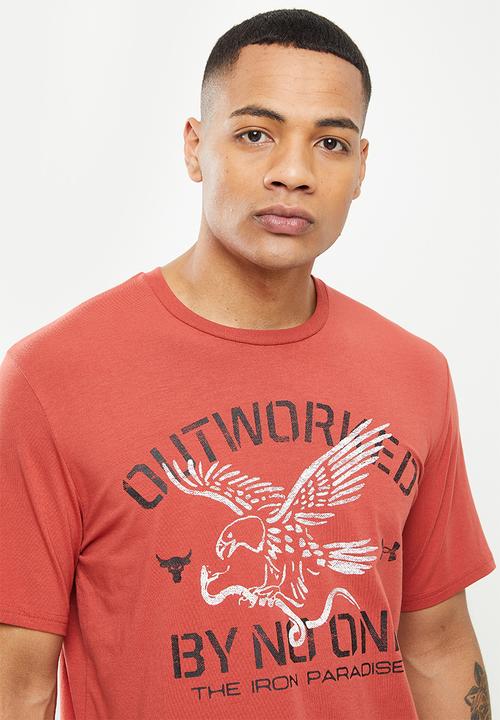 Under Armour - UA Project Rock Outworked SS Tee - rust