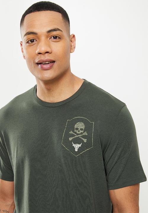 Under Armour - UA Project Rock 100 Percent SS Tee- baroque green