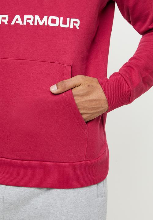 Under Armour - Ua rival fleece big logo hoodie - black rose