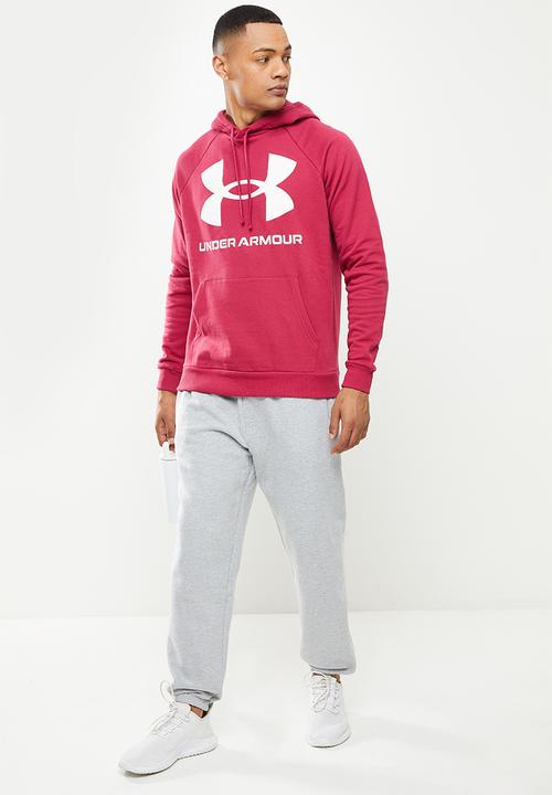 Under Armour - Ua rival fleece big logo hoodie - black rose