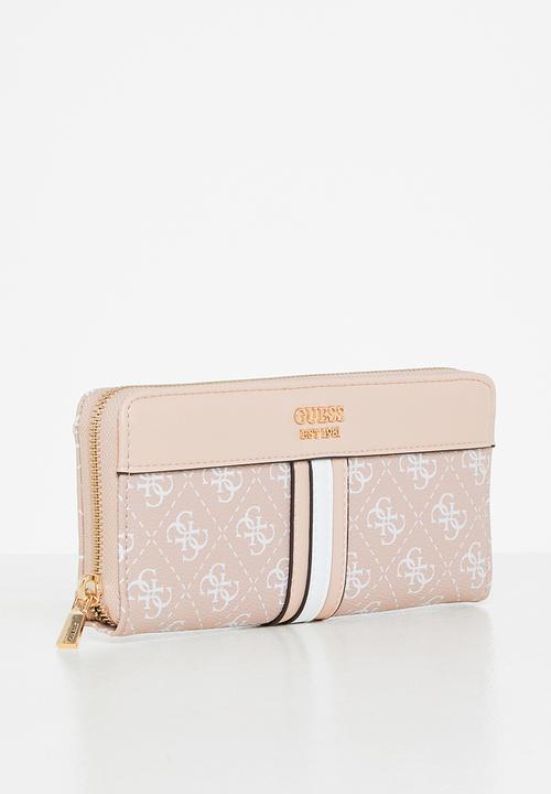 GUESS - Kasinta slg large zip around - biscuit logo multi