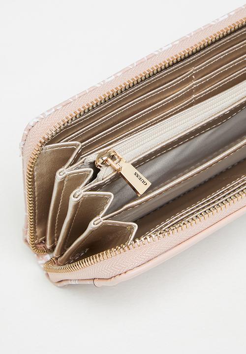 GUESS - Kasinta slg large zip around - biscuit logo multi