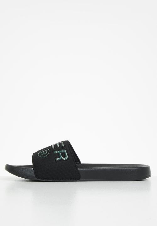 Superdry. - Infill pool slider - black