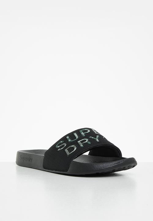 Superdry. - Infill pool slider - black