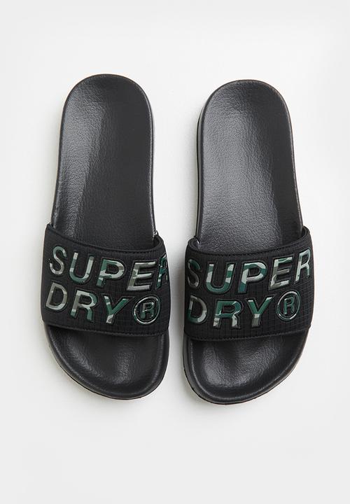Superdry. - Infill pool slider - black