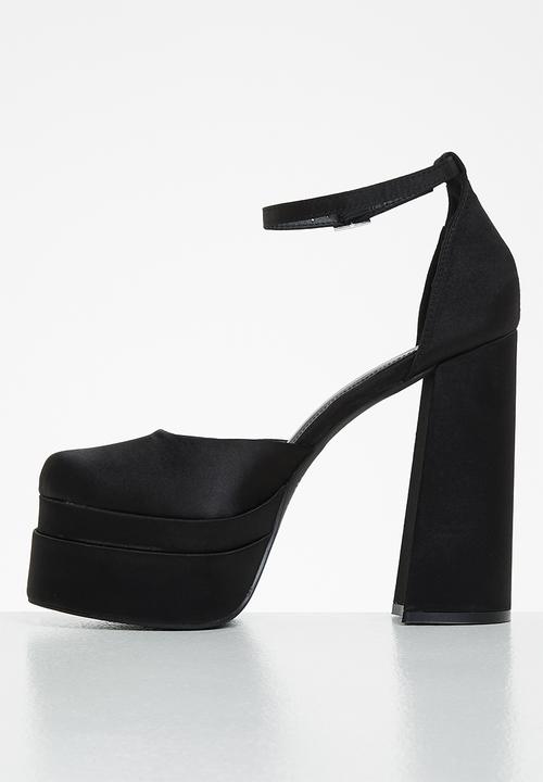 Plum - Vixen platform heel - black