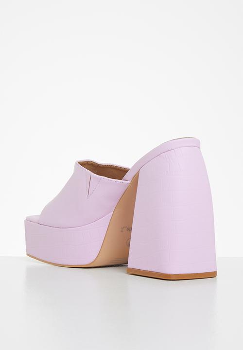 Z_Code_Z - Fhalayla square toe platform mule heel - lilac