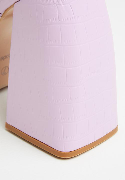 Z_Code_Z - Fhalayla square toe platform mule heel - lilac