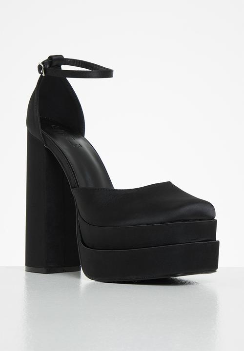 Z_Code_Z - Lillian ankle tie platform heel - black