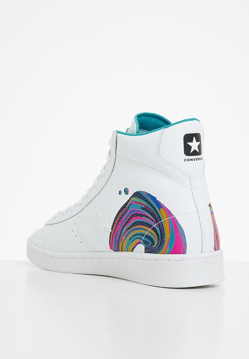 Converse - Pro leather hi - white/prime pink/green