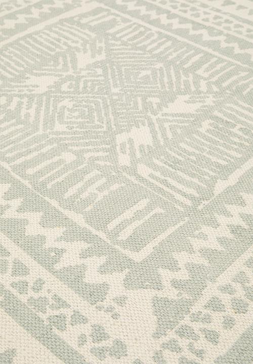 Sixth Floor - Block printed rug - blue
