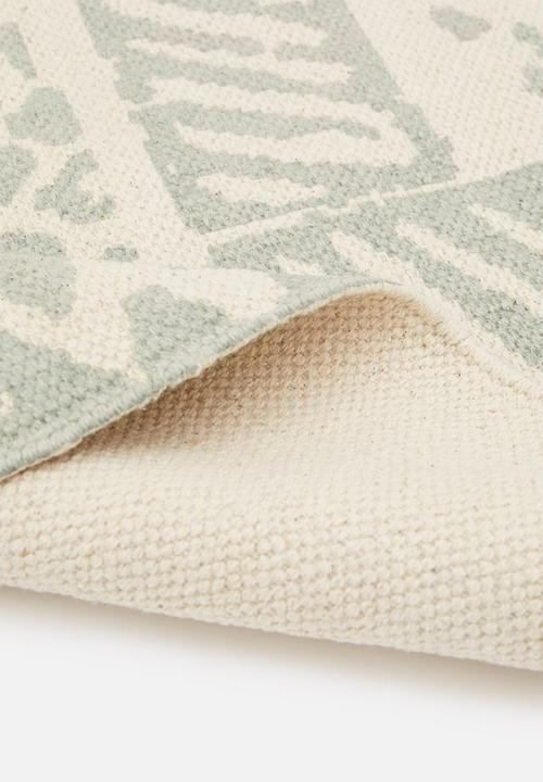 Sixth Floor - Block printed rug - blue