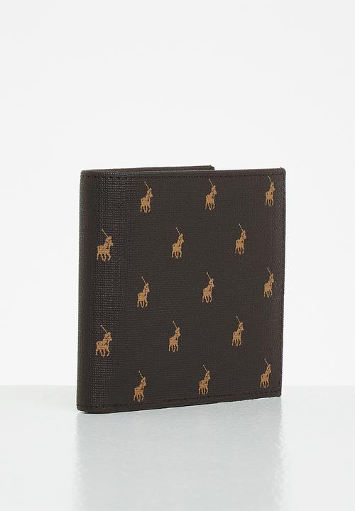 POLO - Monogram billfold with coin section - brown iconic