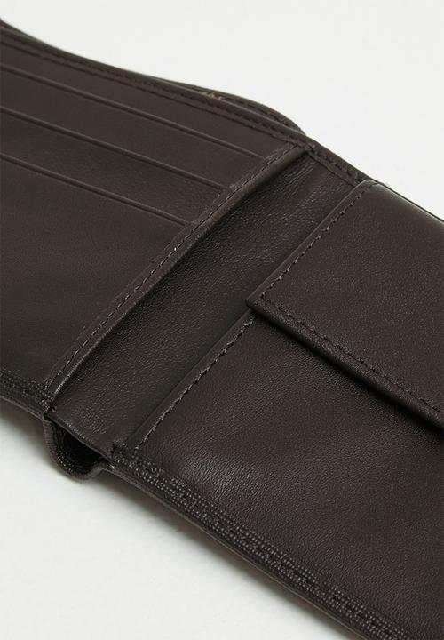 POLO - Monogram billfold with coin section - brown iconic