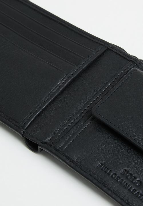 POLO - Billfold with coin section   black