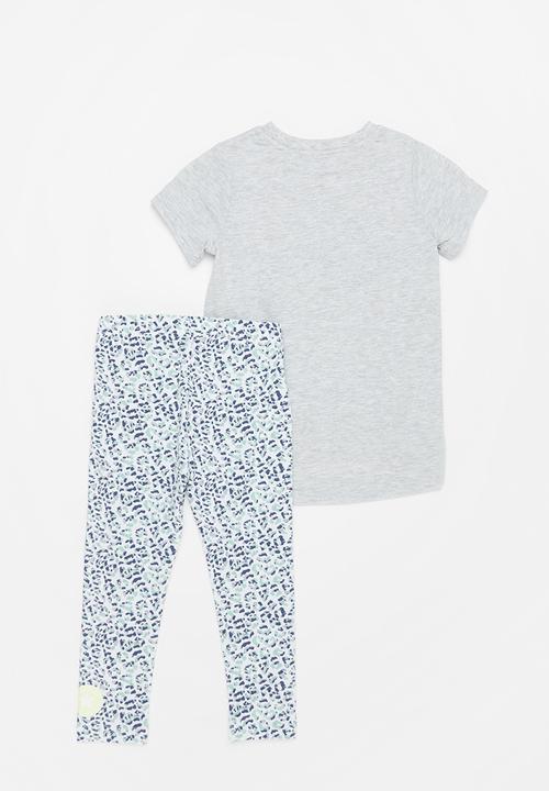 Converse - Cnvg tee & aop legging set - grey & blue