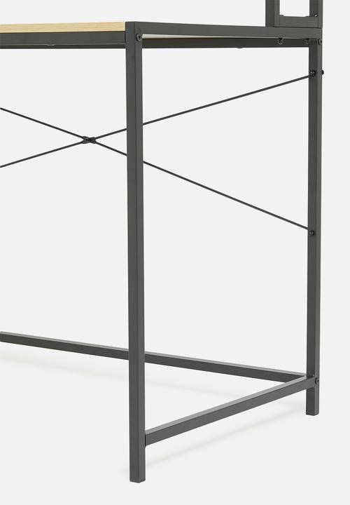 Sixth Floor - X desk - black & natural