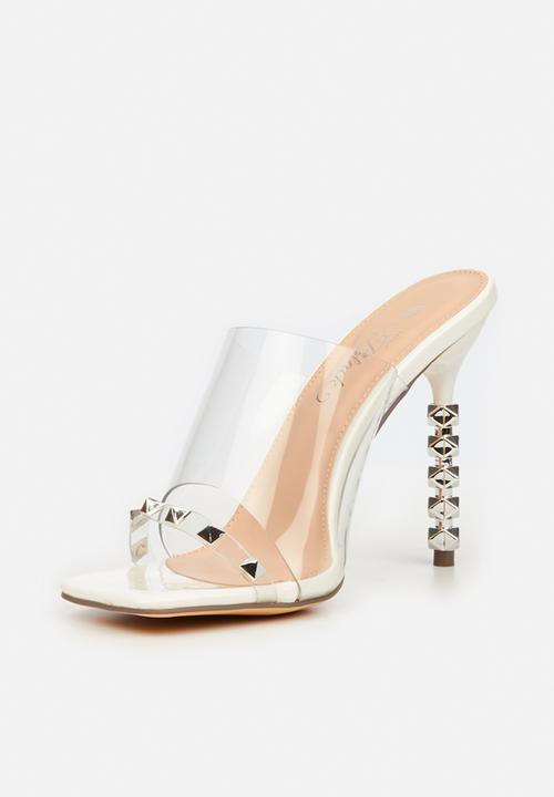 Miss Black - Geo1 mule heel - white