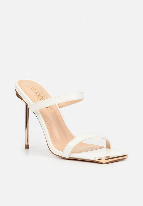 Miss Black - Swing1 barely there stiletto mule heel - white