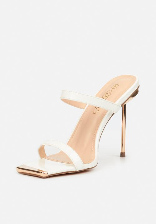 Miss Black - Swing1 barely there stiletto mule heel - white
