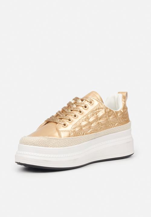 Butterfly Feet - Senhora 4 flatform sneaker - gold