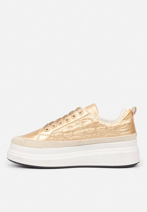 Butterfly Feet - Senhora 4 flatform sneaker - gold