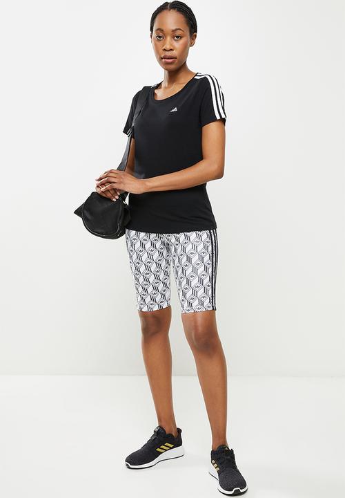 adidas Performance - W 3s short sleeve T-shirt - black & white