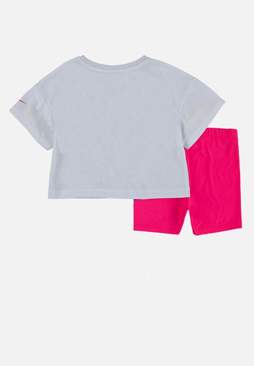 Nike - Nkg boxy tee & bike short set - hyper pink