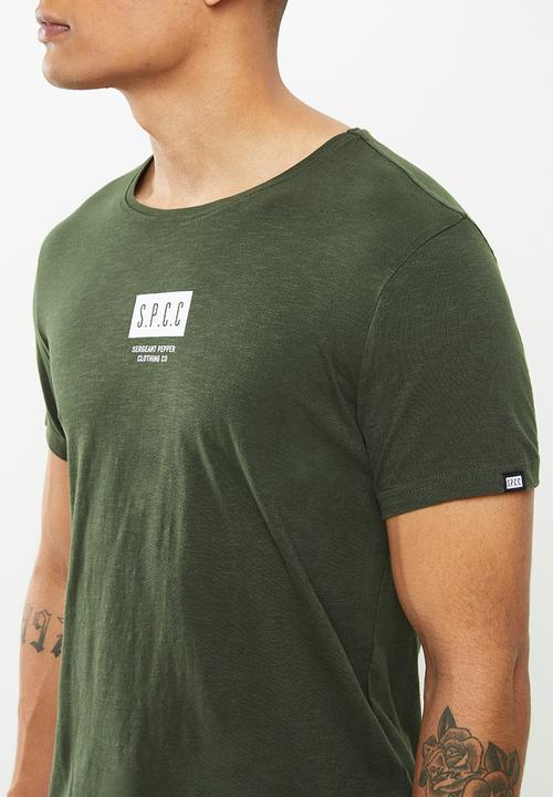 S.P.C.C - Parris regular fit straight hem tee - dark moss