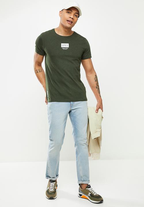 S.P.C.C - Parris regular fit straight hem tee - dark moss
