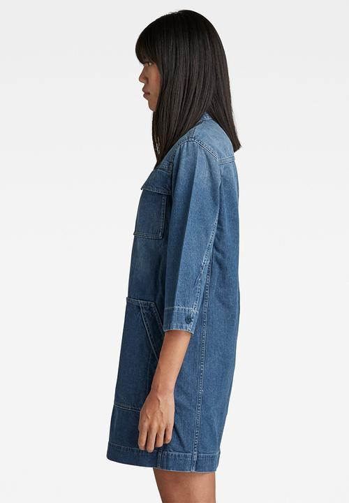 G-STAR - Shirt dress - antique faded space blue