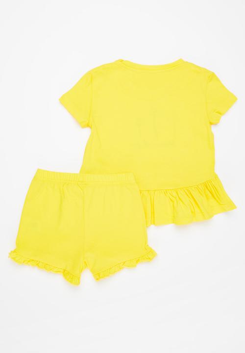 Superbalist Kids - Frill detail pj set - yellow