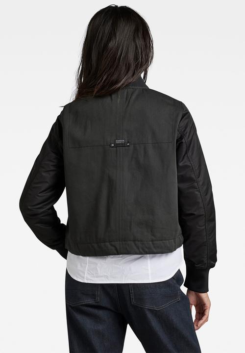 G-STAR - Drawstring bomber jacket - raw denim