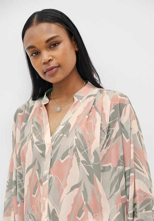 MILLA - Dolman sleeve button down top - multi