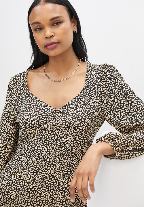 MILLA - Tie back mini dress - neutral & black