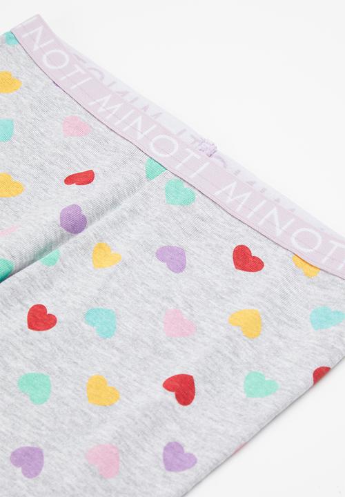 MINOTI - 2-Piece heart long sleeve pyjama set - grey 