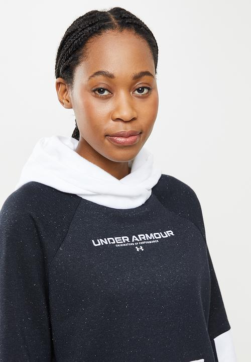 Under Armour - Rival + fleece hoodie - black & white