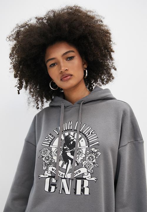 Blake - Guns n roses oversized crew hoodie - charcoal