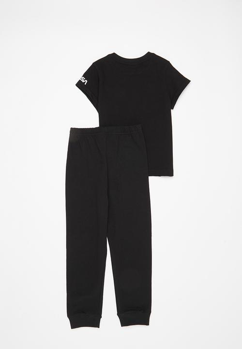 Superbalist - Boys nasa tee & pant pj set - black