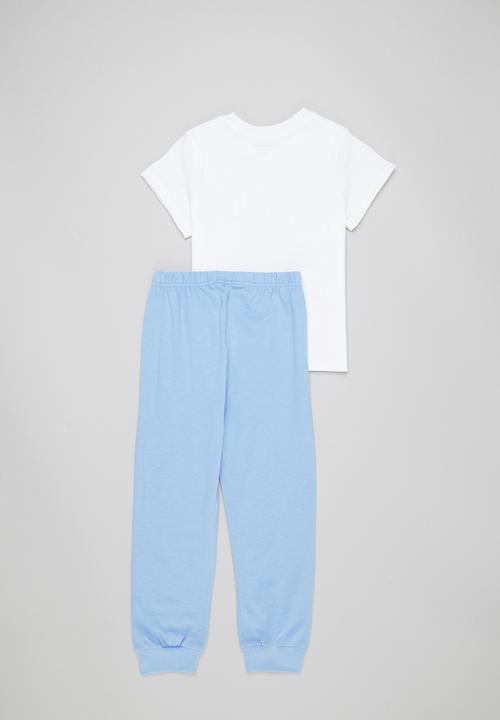 Superbalist - Boys tee & pant pj set - white & blue
