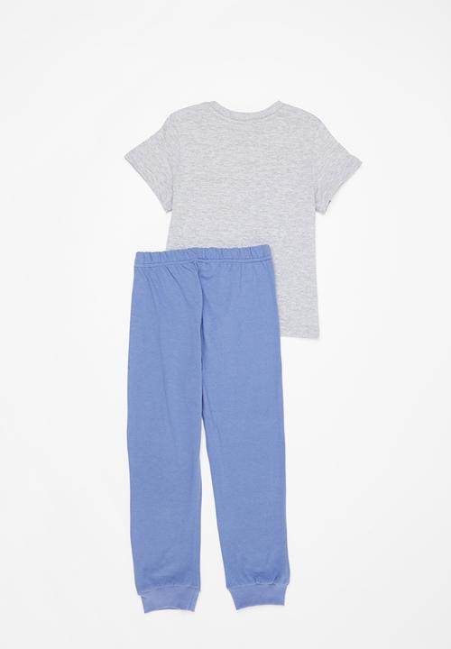 Superbalist - Boys tee & pant pj set - grey & blue