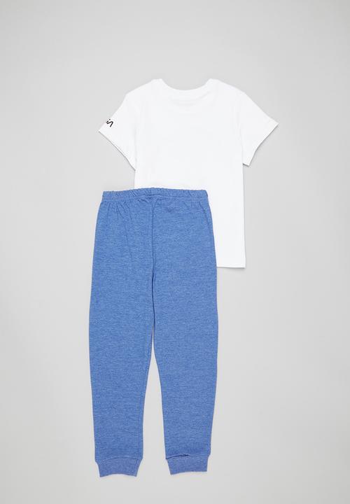 Superbalist - Boys nasa tee & pant pj set - white & blue