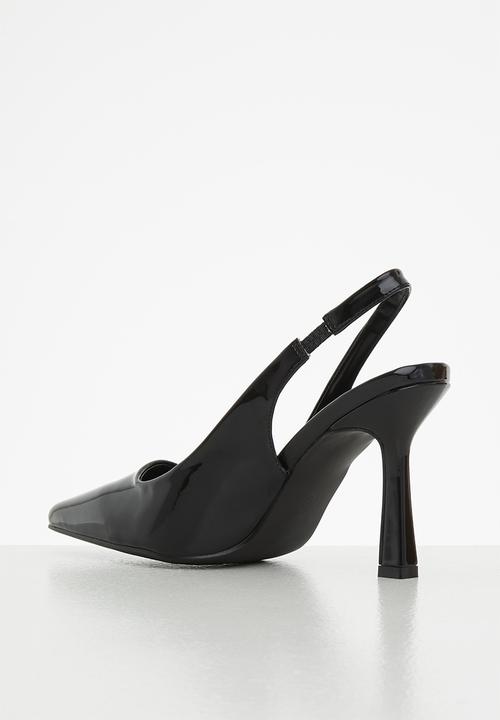 edit - Close toe sling-back - black
